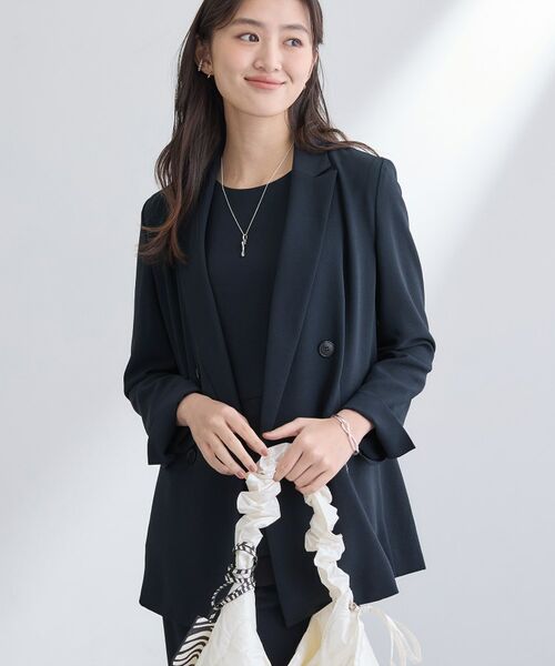 INDIVI / インディヴィ テーラードジャケット | 【洗える／多機能／SETUP可】こなれダブルジャケット | 詳細14