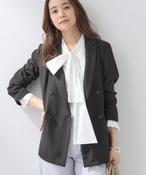 INDIVI / インディヴィ テーラードジャケット | 【洗える／多機能／SETUP可】こなれダブルジャケット | 詳細2