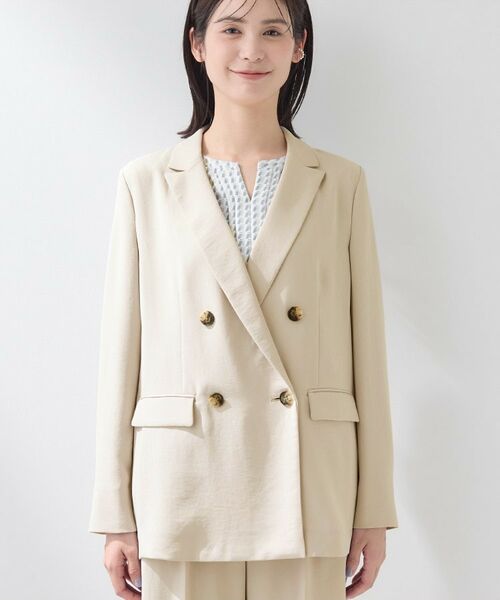 INDIVI / インディヴィ テーラードジャケット | 【洗える／多機能／SETUP可】こなれダブルジャケット | 詳細22