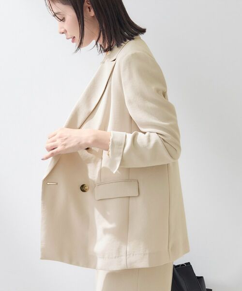 INDIVI / インディヴィ テーラードジャケット | 【洗える／多機能／SETUP可】こなれダブルジャケット | 詳細7