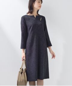 INDIVI / インディヴィ ミニ丈・ひざ丈ワンピース | 【軽量／セレモニー／SETUP可能】ストレッチツイードAラインワンピース