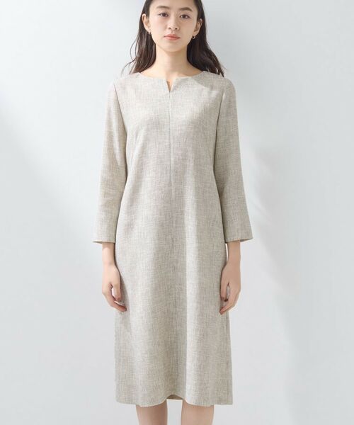 INDIVI / インディヴィ ミニ丈・ひざ丈ワンピース | 【軽量/セレモニー/SETUP可能】ストレッチツイードAラインワンピース | 詳細14