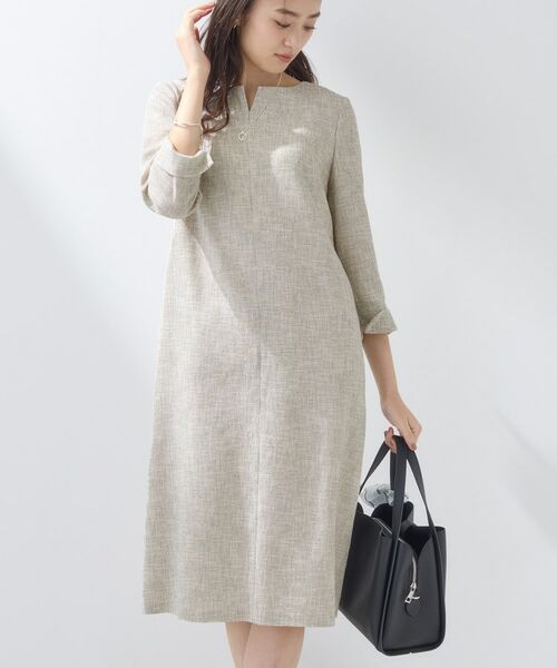 INDIVI / インディヴィ ミニ丈・ひざ丈ワンピース | 【軽量/セレモニー/SETUP可能】ストレッチツイードAラインワンピース | 詳細2