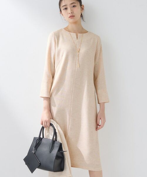 INDIVI / インディヴィ ミニ丈・ひざ丈ワンピース | 【軽量/セレモニー/SETUP可能】ストレッチツイードAラインワンピース | 詳細6