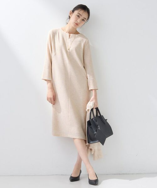 INDIVI / インディヴィ ミニ丈・ひざ丈ワンピース | 【軽量/セレモニー/SETUP可能】ストレッチツイードAラインワンピース | 詳細8