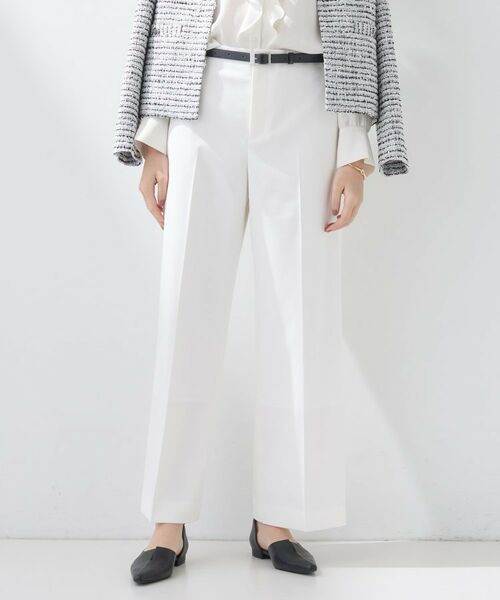 INDIVI / インディヴィ パンツ | 【新作褒められパンツ】快温ワイドパンツ(ホワイト(001))