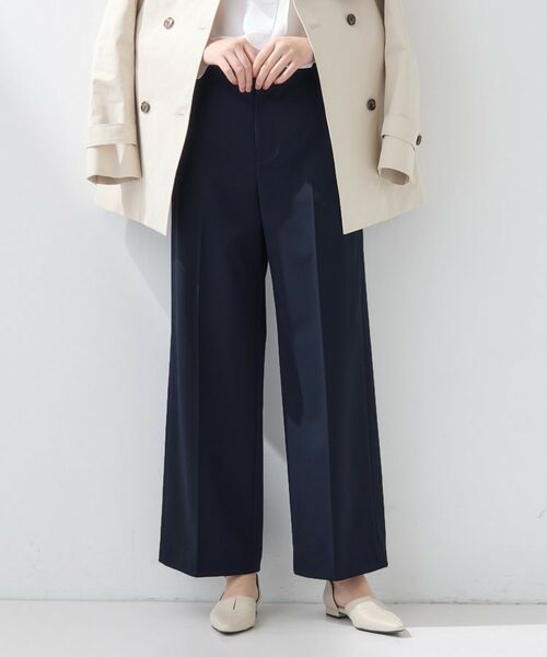 INDIVI / インディヴィ パンツ | 【新作褒められパンツ】快温ワイドパンツ(ネイビー(094))