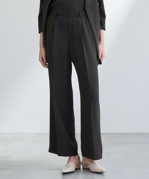 INDIVI / インディヴィ パンツ | 【洗える／UVケア／SETUP可】こなれワイドパンツ（ブラック(019)）