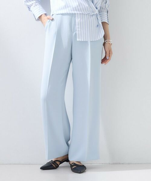 INDIVI / インディヴィ パンツ | 【洗える／UVケア／SETUP可】こなれワイドパンツ（サックスブルー(090)）