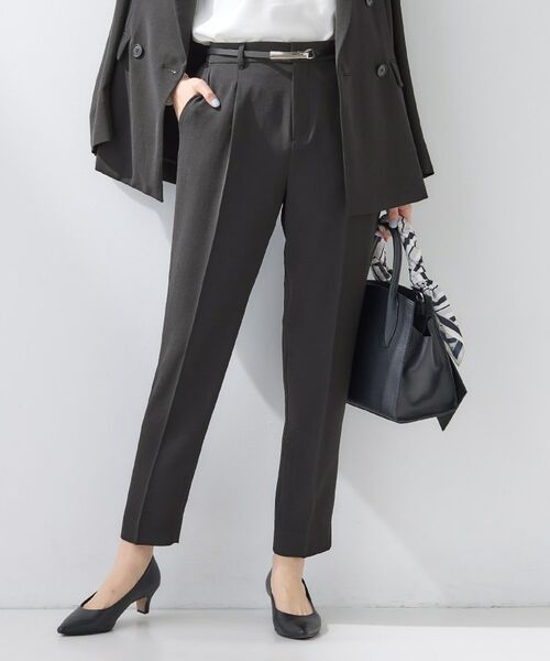 INDIVI / インディヴィ パンツ | 【洗える／UVケア／SETUP可】こなれテーパードパンツ（ブラック(019)）