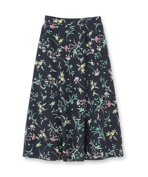 INDIVI / インディヴィ ロング・マキシ丈スカート | 【SETUP可能】モダンフラワー柄フレアスカート | 詳細1
