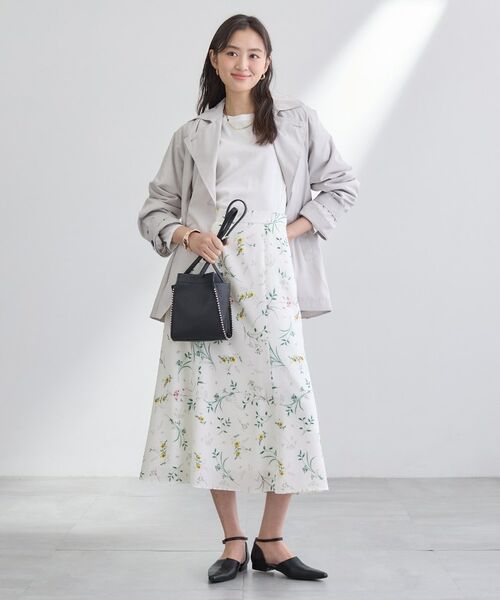 INDIVI / インディヴィ ロング・マキシ丈スカート | 【SETUP可能】モダンフラワー柄フレアスカート | 詳細3