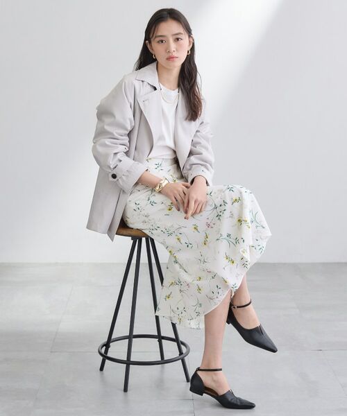 INDIVI / インディヴィ ロング・マキシ丈スカート | 【SETUP可能】モダンフラワー柄フレアスカート | 詳細4