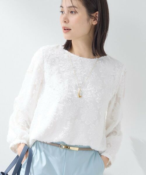 INDIVI / インディヴィ シャツ・ブラウス | 【華やか/大人シアー/セレモニー】カットフリンジブラウス | 詳細2