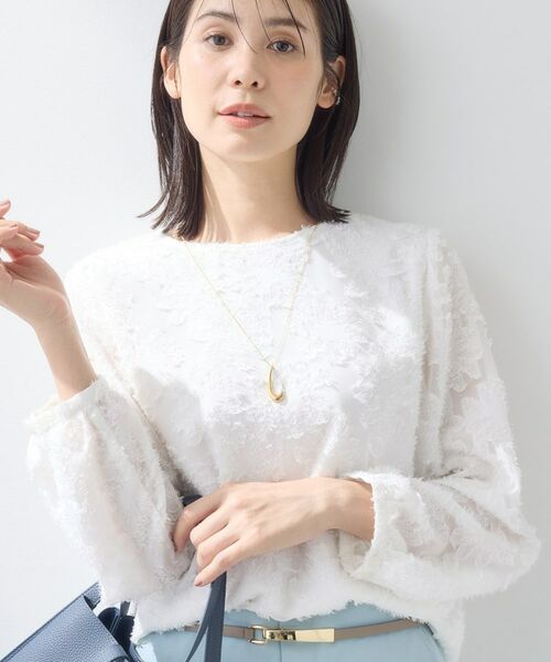 INDIVI / インディヴィ シャツ・ブラウス | 【華やか/大人シアー/セレモニー】カットフリンジブラウス(ホワイト(001))