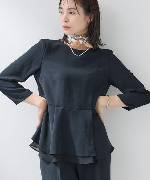 INDIVI / インディヴィ シャツ・ブラウス | 【洗える/UVケア/SETUP可】こなれペプラムブラウス | 詳細14