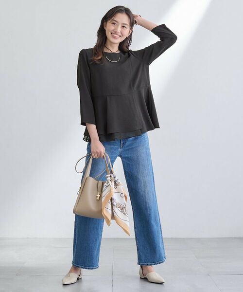 INDIVI / インディヴィ シャツ・ブラウス | 【洗える/UVケア/SETUP可】こなれペプラムブラウス | 詳細3