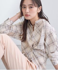 INDIVI / インディヴィ シャツ・ブラウス | 【2WAY／シアー】バイアスチェック柄＆無地 カシュクールシャツ