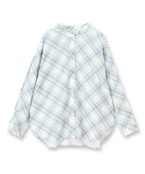 INDIVI / インディヴィ シャツ・ブラウス | 【2WAY／シアー】バイアスチェック柄＆無地 カシュクールシャツ | 詳細1