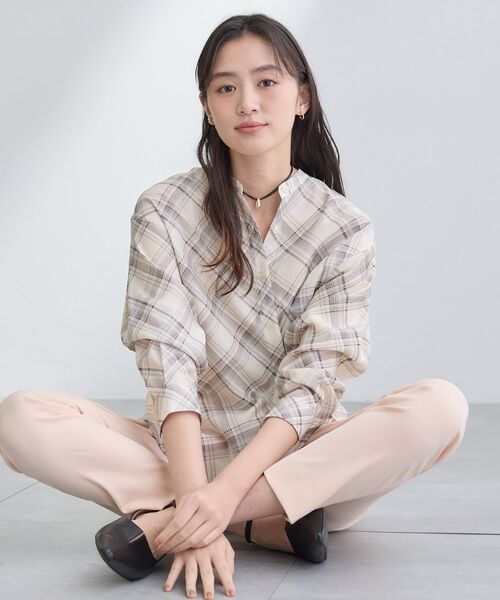 INDIVI / インディヴィ シャツ・ブラウス | 【2WAY／シアー】バイアスチェック柄＆無地 カシュクールシャツ | 詳細11