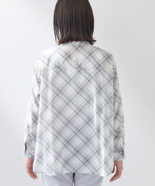 INDIVI / インディヴィ シャツ・ブラウス | 【2WAY／シアー】バイアスチェック柄＆無地 カシュクールシャツ | 詳細16