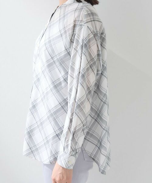 INDIVI / インディヴィ シャツ・ブラウス | 【2WAY／シアー】バイアスチェック柄＆無地 カシュクールシャツ | 詳細18