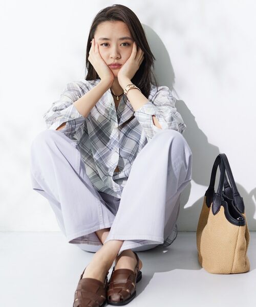 INDIVI / インディヴィ シャツ・ブラウス | 【2WAY／シアー】バイアスチェック柄＆無地 カシュクールシャツ | 詳細22