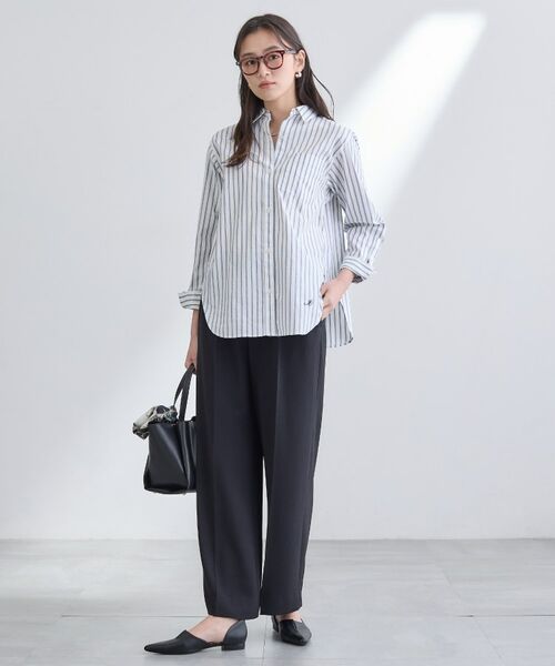 INDIVI / インディヴィ シャツ・ブラウス | 【2WAY／洗える】ラメストライプ コットン混シャツ | 詳細12