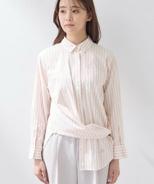 INDIVI / インディヴィ シャツ・ブラウス | 【2WAY／洗える】ラメストライプ コットン混シャツ | 詳細17