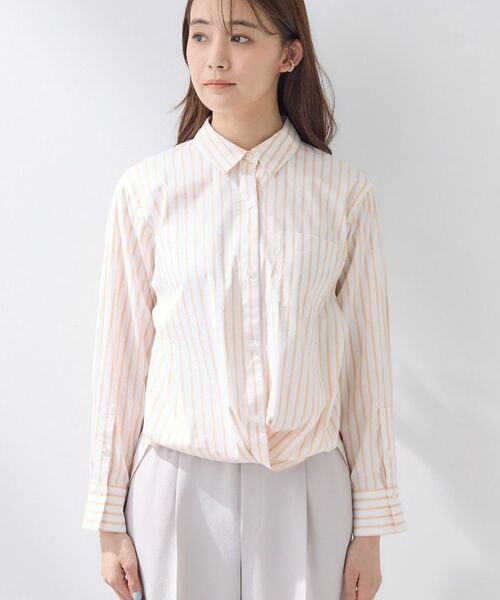 INDIVI / インディヴィ シャツ・ブラウス | 【2WAY／洗える】ラメストライプ コットン混シャツ | 詳細18
