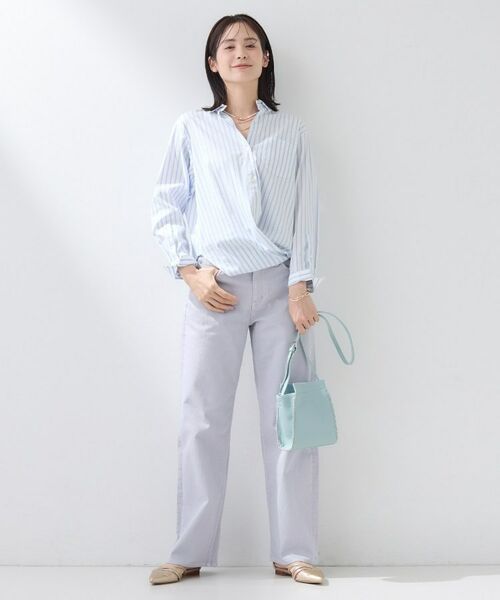 INDIVI / インディヴィ シャツ・ブラウス | 【2WAY／洗える】ラメストライプ コットン混シャツ | 詳細8