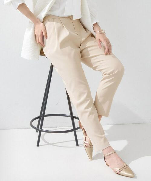INDIVI / インディヴィ パンツ | 【褒められパンツ/高ストレッチ】タックテーパードパンツ | 詳細2