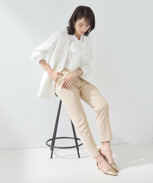 INDIVI / インディヴィ パンツ | 【褒められパンツ/高ストレッチ】タックテーパードパンツ | 詳細3