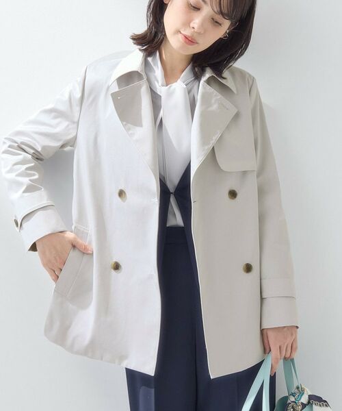 INDIVI / インディヴィ トレンチコート | 【花粉付着防止/撥水/UVケア】名品トレンチコート(ライトグレー(411))