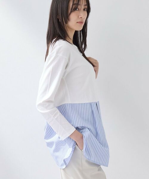 INDIVI / インディヴィ カットソー | 【レイヤードにおすすめ】切り替えデザイントップス | 詳細2