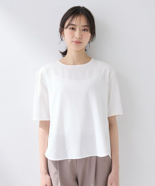 INDIVI / インディヴィ カットソー | 【SETUP可能】エアリーバックシャンブラウス | 詳細10