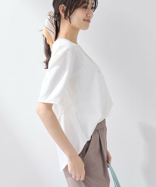 INDIVI / インディヴィ カットソー | 【SETUP可能】エアリーバックシャンブラウス | 詳細6