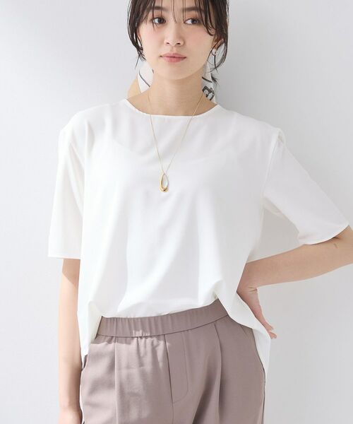 INDIVI / インディヴィ カットソー | 【SETUP可能】エアリーバックシャンブラウス（ホワイト(001)）