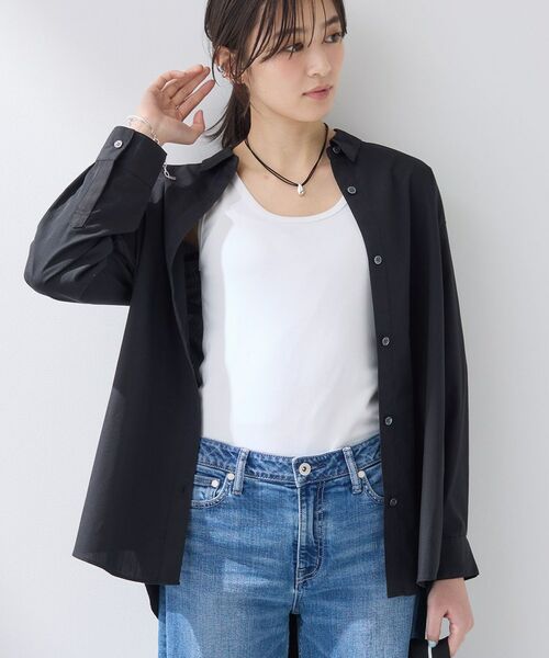 INDIVI / インディヴィ シャツ・ブラウス | 【羽織りとしても活躍】ベーシックレギュラーシャツ（ブラック(019)）