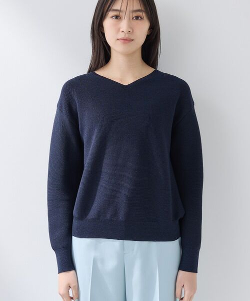 INDIVI / インディヴィ ニット・セーター | 【洗える／軽量】きらめきVネックニット | 詳細14