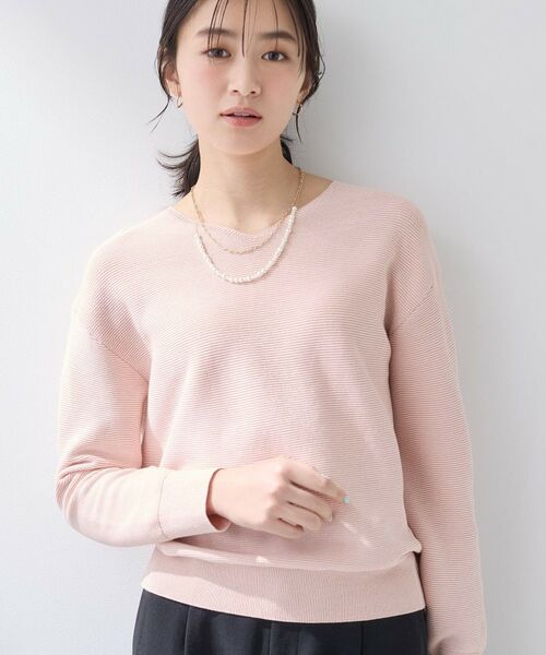 INDIVI / インディヴィ ニット・セーター | 【洗える／軽量】きらめきVネックニット（オレンジピンク(064)）