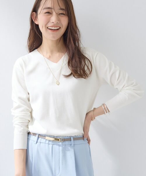 INDIVI / インディヴィ ニット・セーター | 【シルク混】きれいめVネックニット | 詳細2