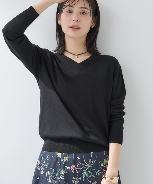 INDIVI / インディヴィ ニット・セーター | 【シルク混】きれいめVネックニット | 詳細6