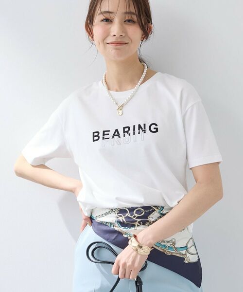 INDIVI / インディヴィ Tシャツ | 【UVケア／選べるグラフィック】スムースジャージグTシャツ（ホワイト(001)）