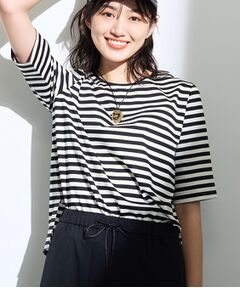 INDIVI / インディヴィ Tシャツ | 【抗菌防臭／消臭】上品光沢コットンTシャツ
