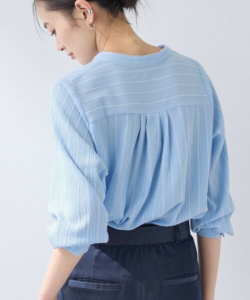 INDIVI / インディヴィ カットソー | 【洗える／着心地楽ちん】ブラウス風ストライプカットソートップス | 詳細11