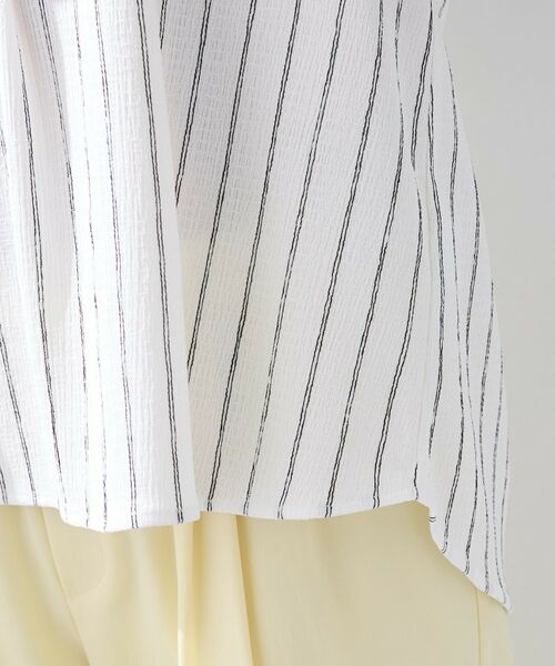 INDIVI / インディヴィ カットソー | 【洗える／着心地楽ちん】ブラウス風ストライプカットソートップス | 詳細19