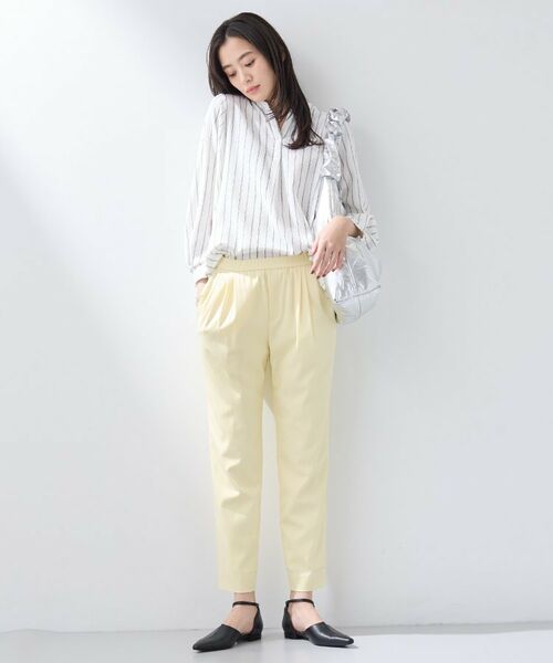 INDIVI / インディヴィ カットソー | 【洗える／着心地楽ちん】ブラウス風ストライプカットソートップス | 詳細3