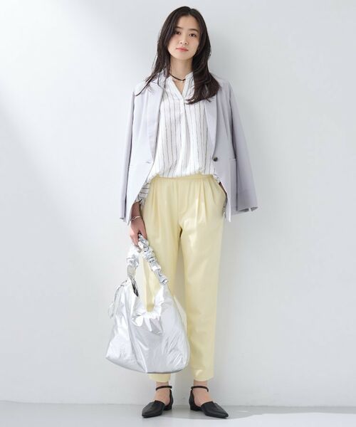 INDIVI / インディヴィ カットソー | 【洗える／着心地楽ちん】ブラウス風ストライプカットソートップス | 詳細4