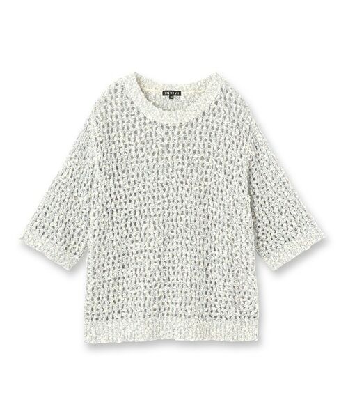 INDIVI / インディヴィ ニット・セーター | 【洗える／ラメ混／5分袖】イタリア糸ファンシーヤーンニット | 詳細1